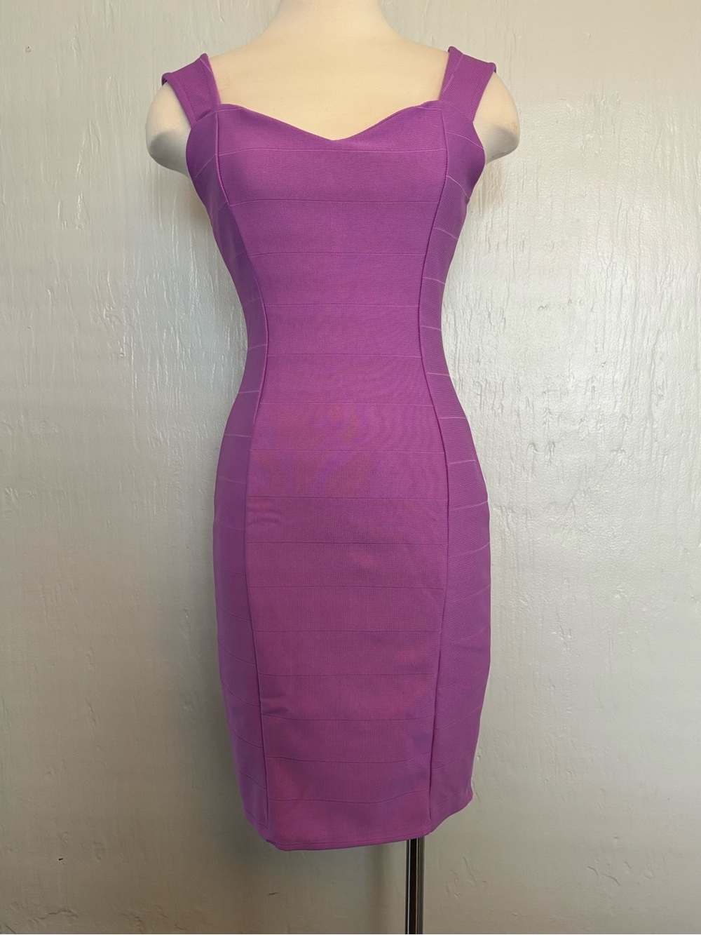 IRIS Fitted Purple stretch Midi Bodycon Dress